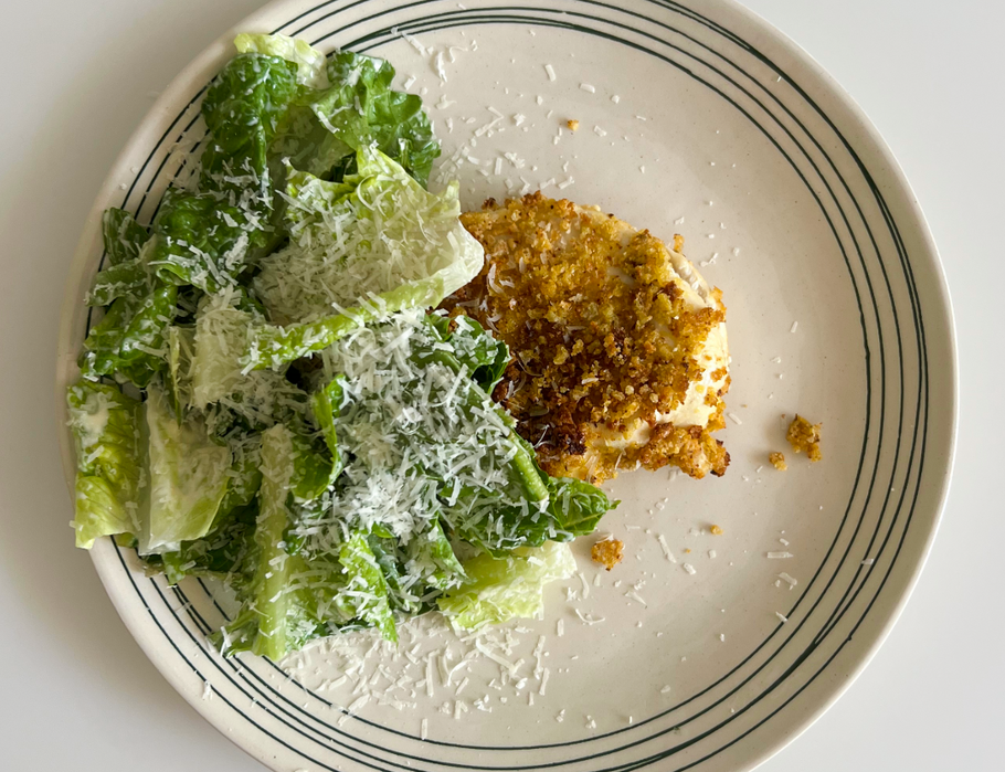 Chicken Caesar Schnitz Salad