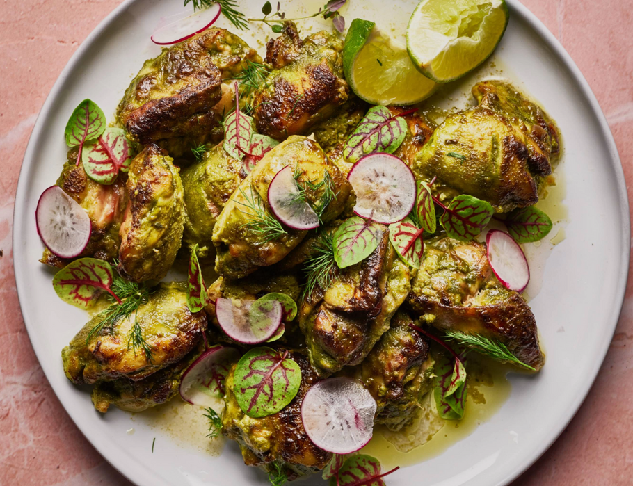 Herby Green Goddess Grilled Chicken Thighs