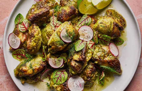 Herby Green Goddess Grilled Chicken Thighs